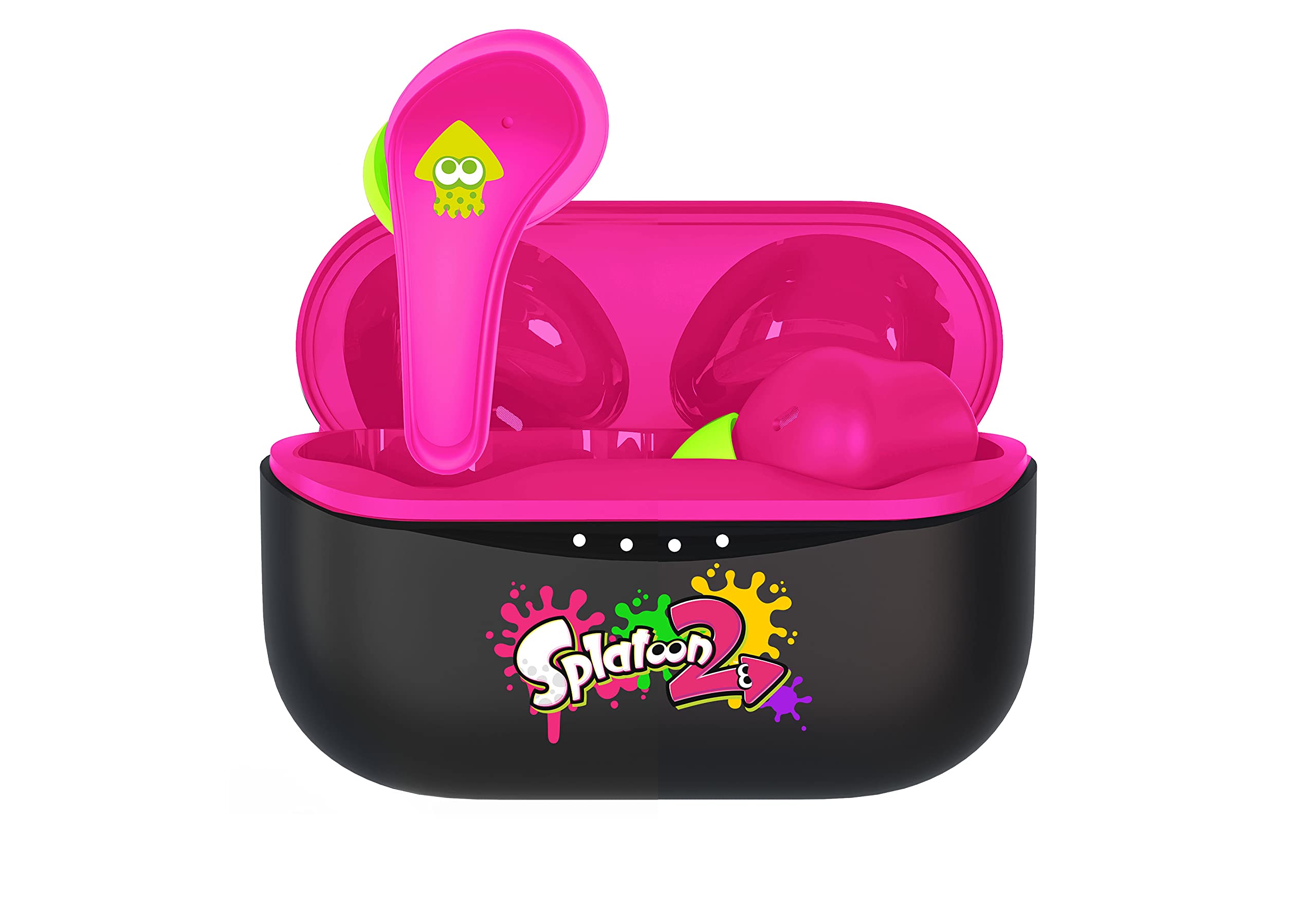 Écouteurs Bluetooth V5.0 sans fil Splatoon 2 d'OTL Technologies pour enfants avec boîtier de chargement - Noir/Rose Écouteurs Bluetooth V5.0 sans fil Splatoon 2 d'OTL Technologies pour enfants avec boîtier de chargement - Noir/Rose